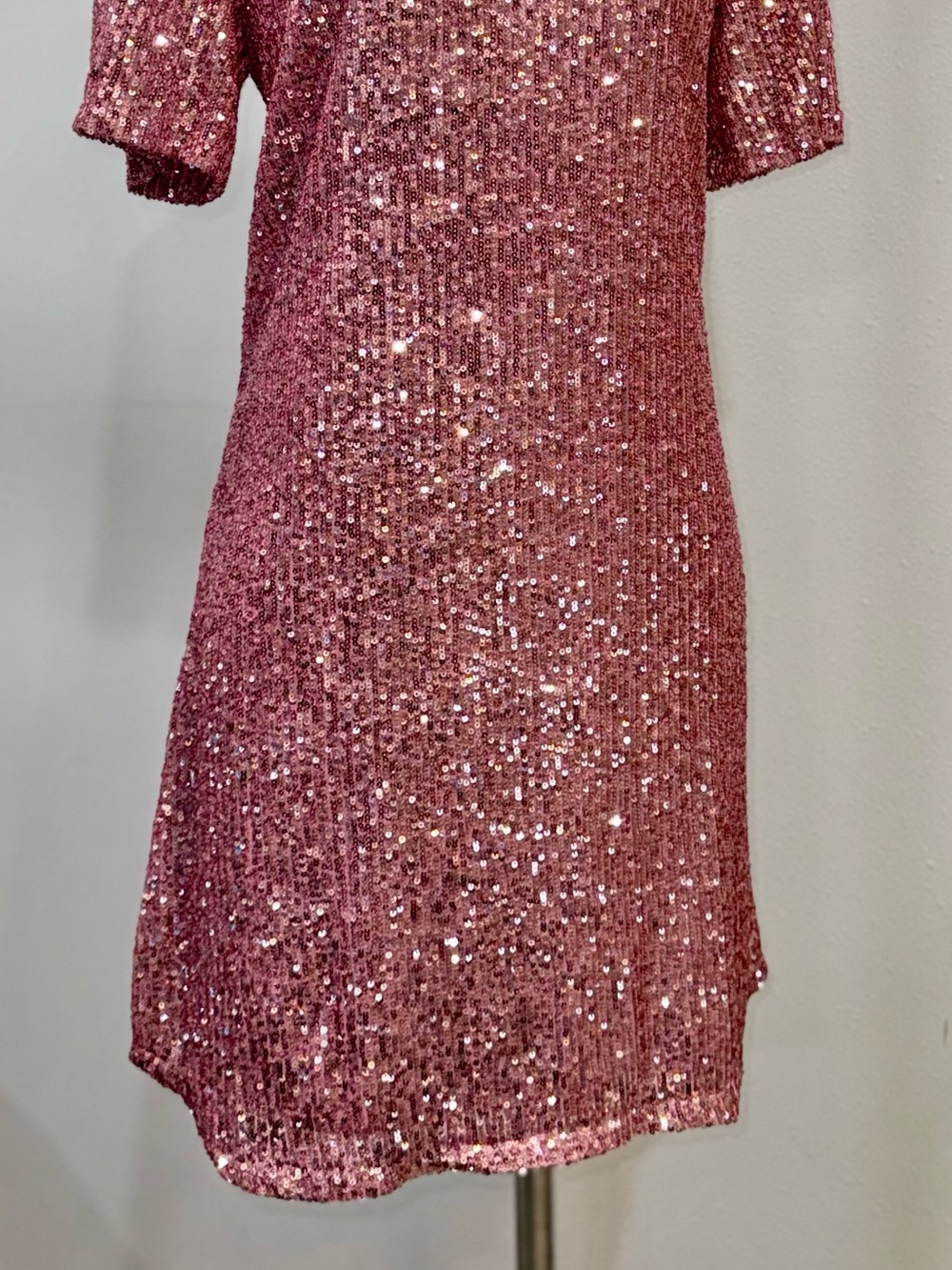 Betsey Johnson Rose Pink Sequin Mini Dress - Picture 2 of 2